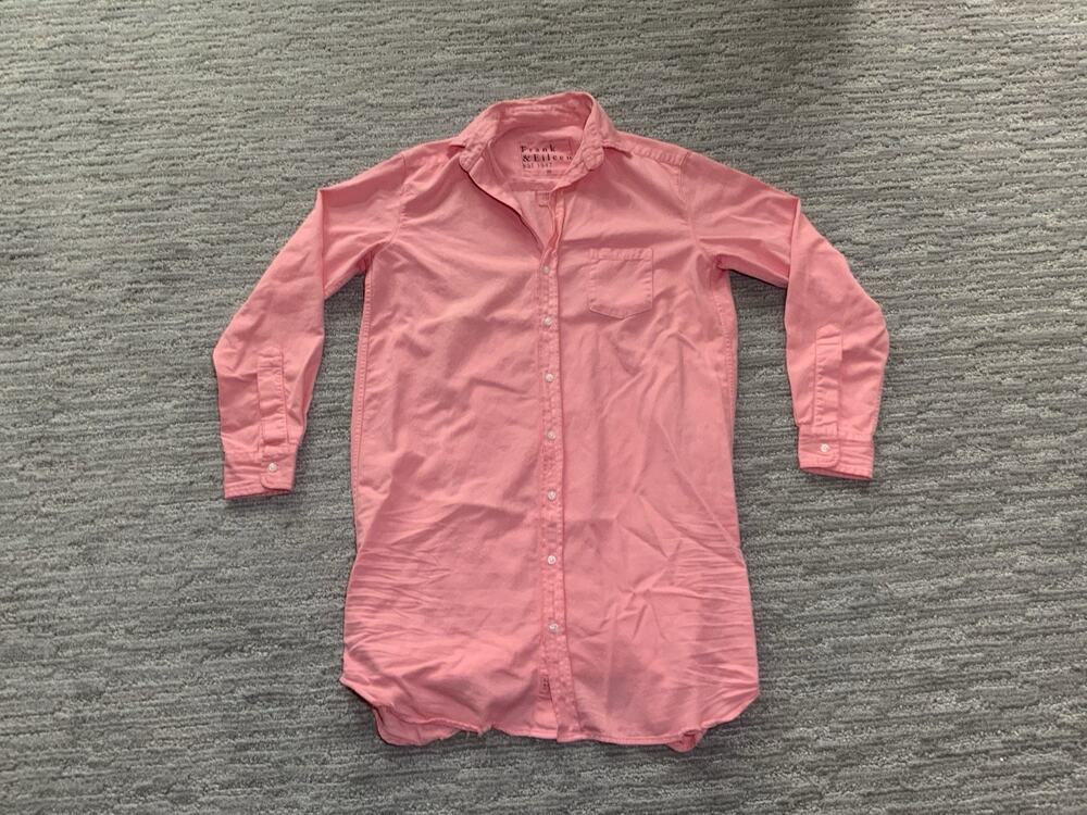 Frank & Eileen “Mary” Shirt Dress Womens XS Pink 100% Cotton